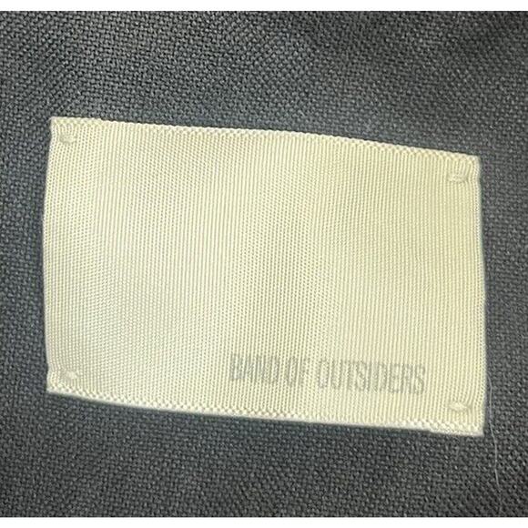 Band of Outsiders Black Button Up Shirt Pocket Patch Collared 100% Cotton Size 2 - Picture 6 of 8